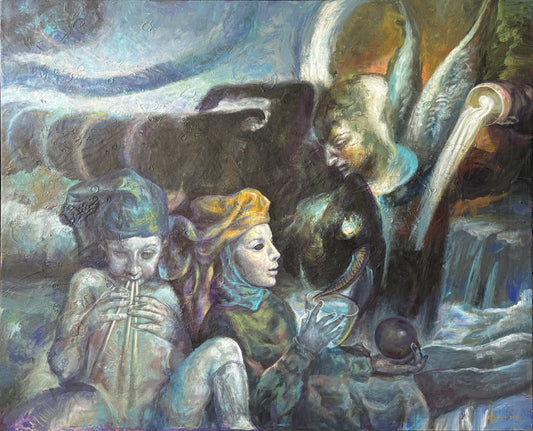 Pieza 69 - Israel Zzepda - "Melodía del arcangel" / acrilico sobre tela - 80 x 100 cm