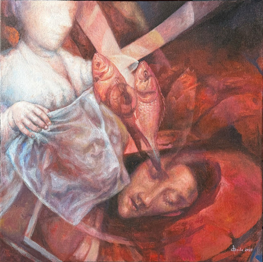 Lote 31: Israel Zeppeda - Copia al dormir / Acrílico sobre tela - 65 x 65 cm