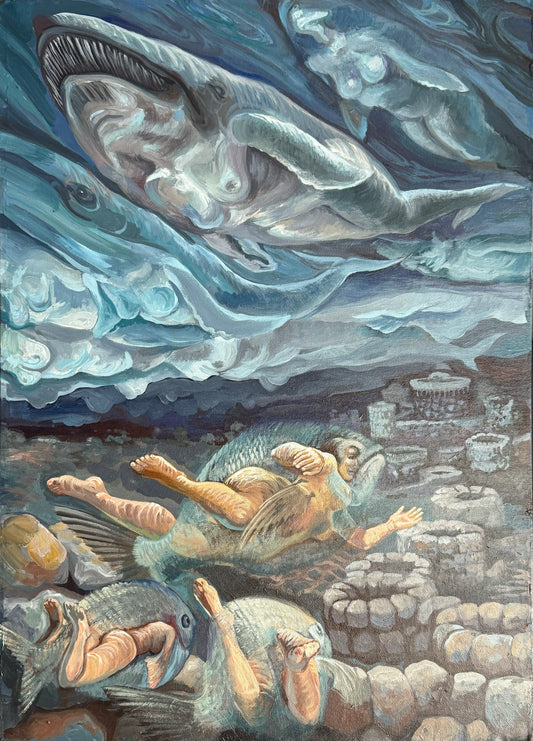 Lote 28: Homero Regla - Adaptación / Acrílico sobre tela - 70 x 50 cm