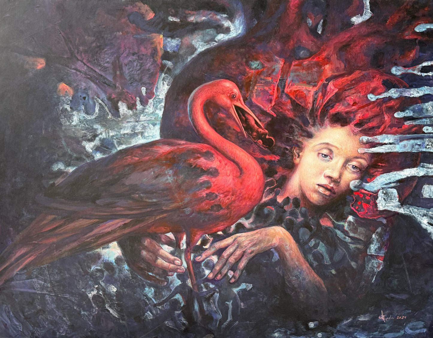 Pieza 57 - Israel Zzepda - "Para que viva un fénix" / acrilico sobre tela - 70 x 80 cm