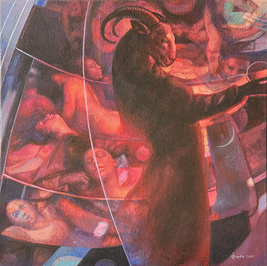 Pieza 56 - Israel Zzepda - "Hierofrante" / acrilico sobre tela - 65 x 60 cm