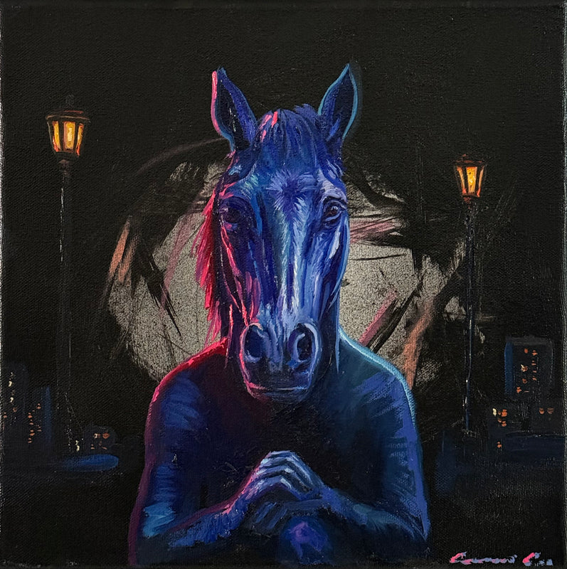 Aram Cortes  - Guardian nocturno  / òleo  sobre tela  - 30 x 30 cm