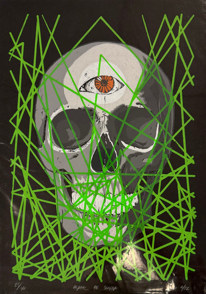 Alex martinez - ST. Calabera Lazer / Serigrafía sobre papel - 35 x 50 cm