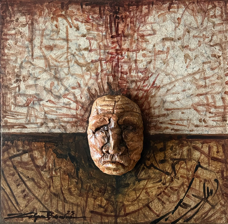 Roberto Lopez  - Vestigios 1 / Óleo sobre mosaico  - 26 x 26 cm