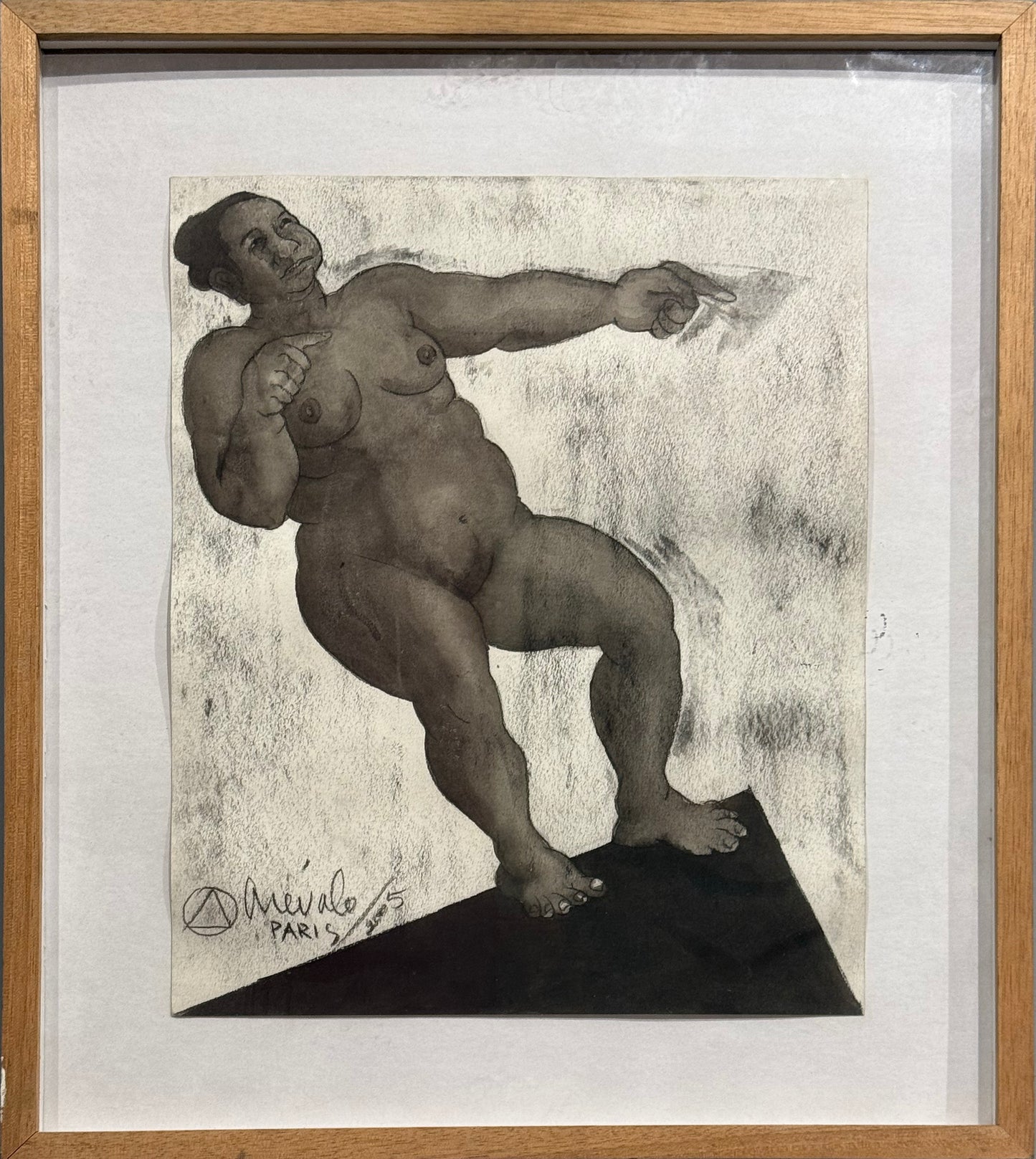 Javier Arévalo - Oaxaqueña en Paris / Acuarela sobre papel - 40 x 31 cm