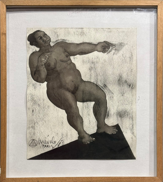 Javier Arévalo - Oaxaqueña en Paris / Acuarela sobre papel - 40 x 31 cm