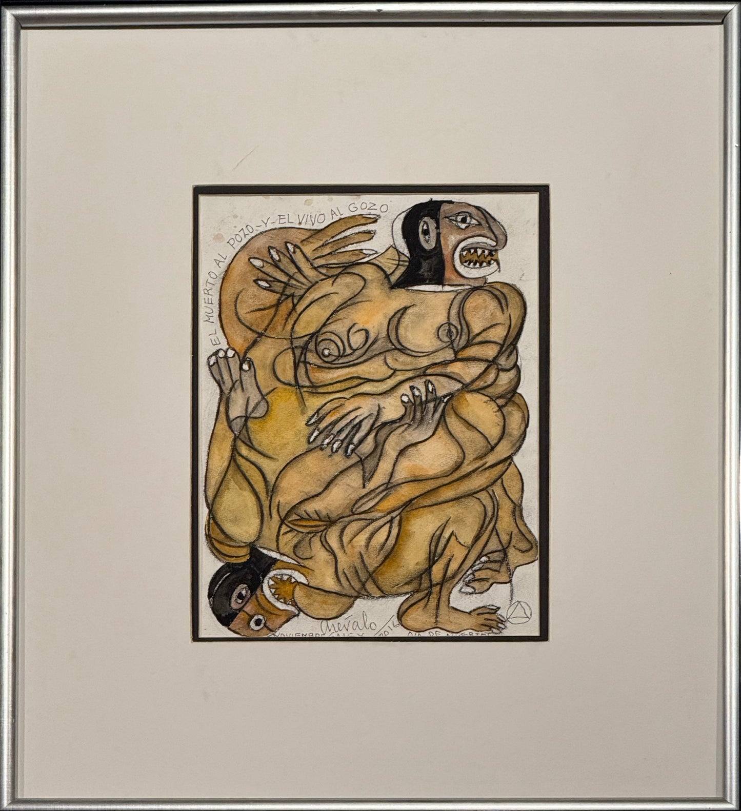 Javier Arévalo - El muerto al pozo y el vivo al gozo / Acuarela sobre papel - 34 x 28 cm