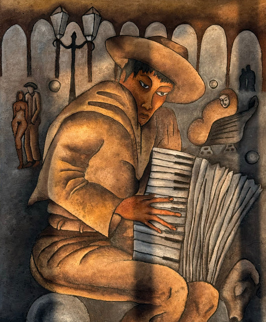 Esteban Arévalo - Músico en Barcelona / Óleo sobre tela - 135 x 110 cm