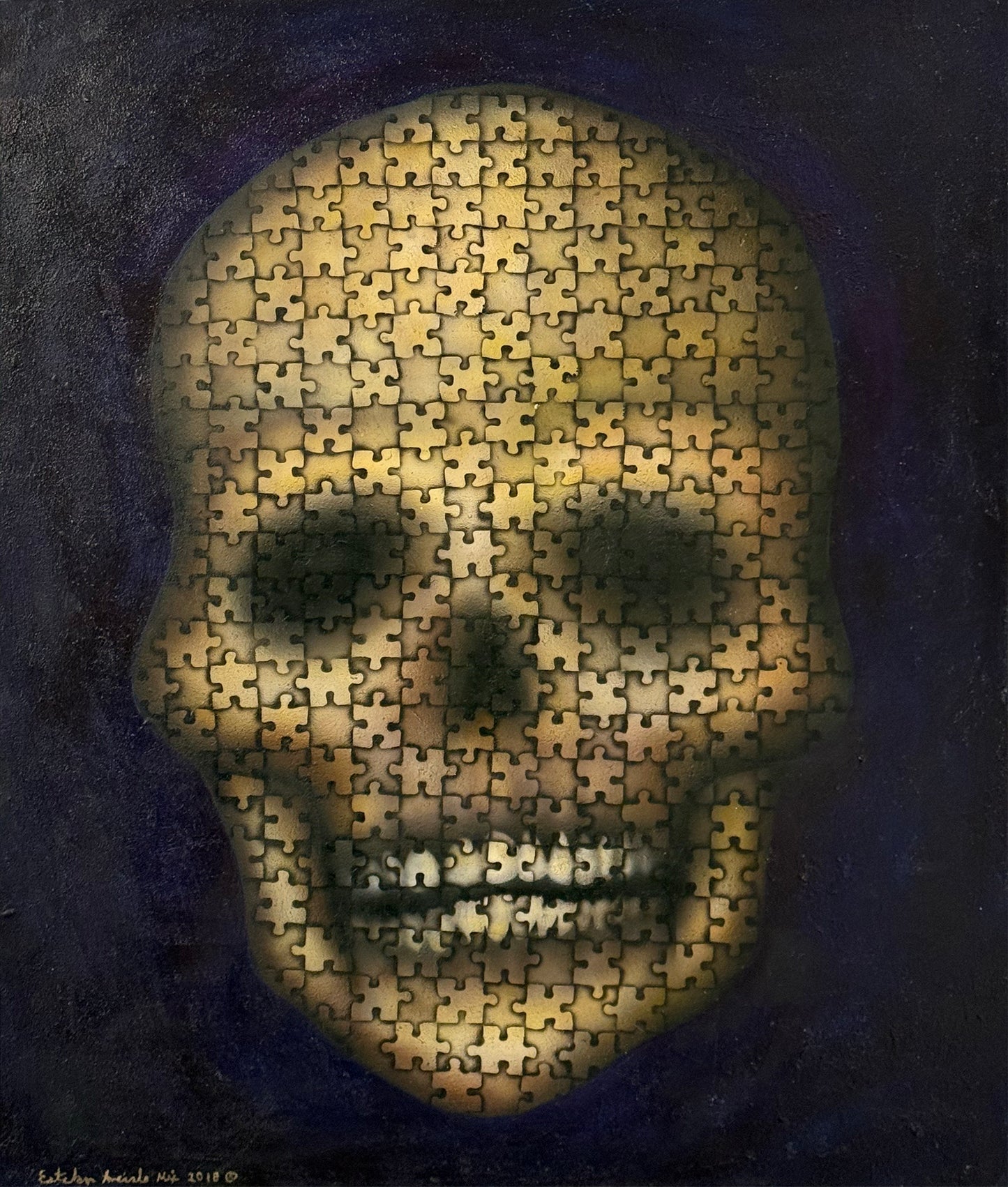 Esteban Arévalo - Rompe Cabeza / Óleo sobre tela - 100 x 80 cm