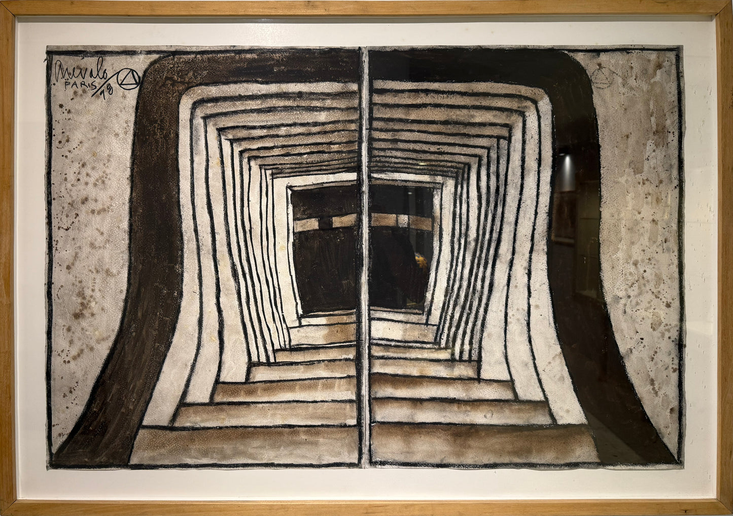 Javier Arévalo - La puerta del misterio / Mixta sobre papel - 75 x 110 cm