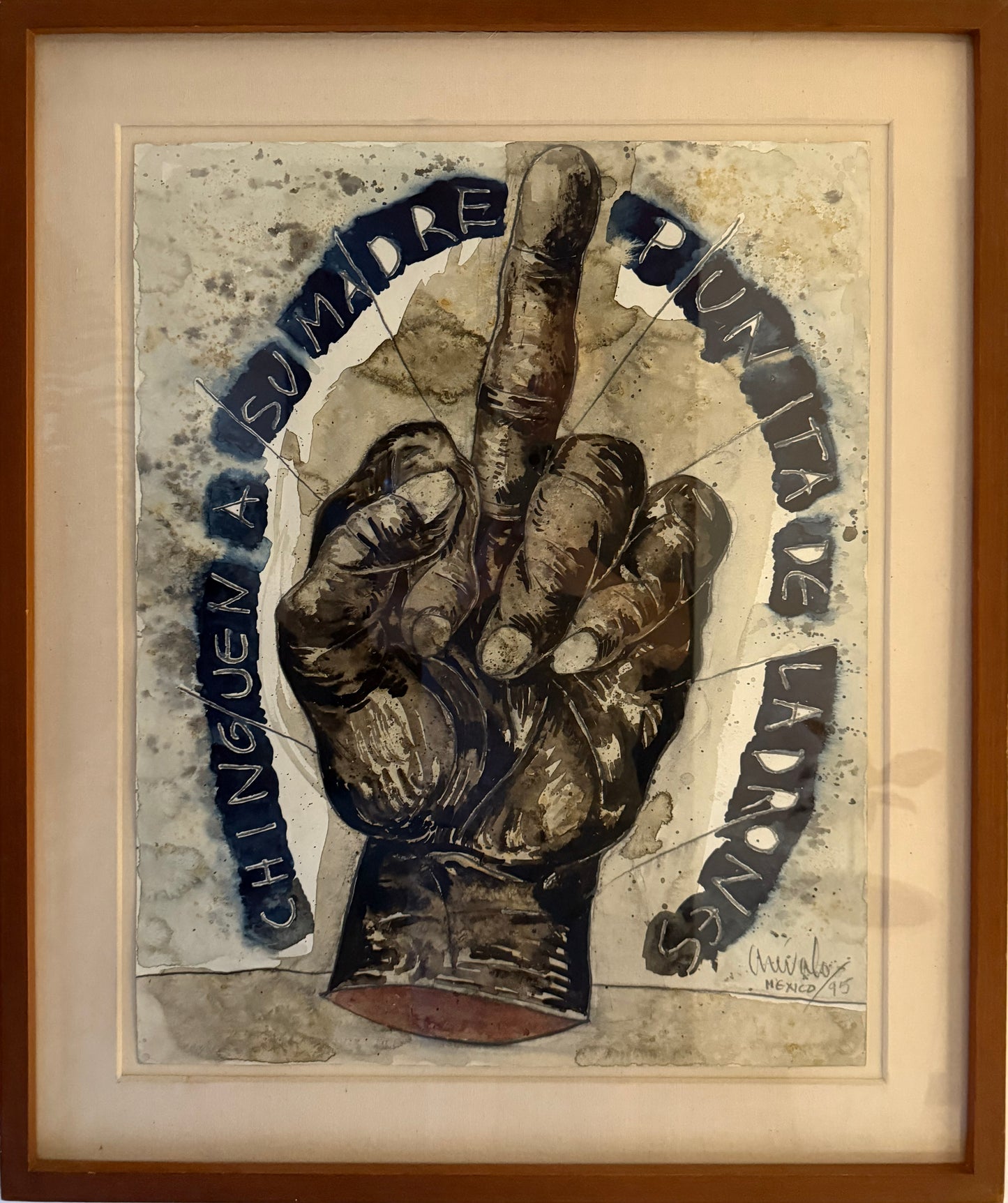 Javier Arévalo - Chinguen a su madre punta de ladrones / Acuarela sobre papel - 75 x 50 cm