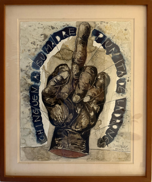 Javier Arévalo - Chinguen a su madre punta de ladrones / Acuarela sobre papel - 75 x 50 cm