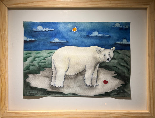 Esteban Arévalo - Oso Polar / Acuarela sobre papel - 17 x 24 cm