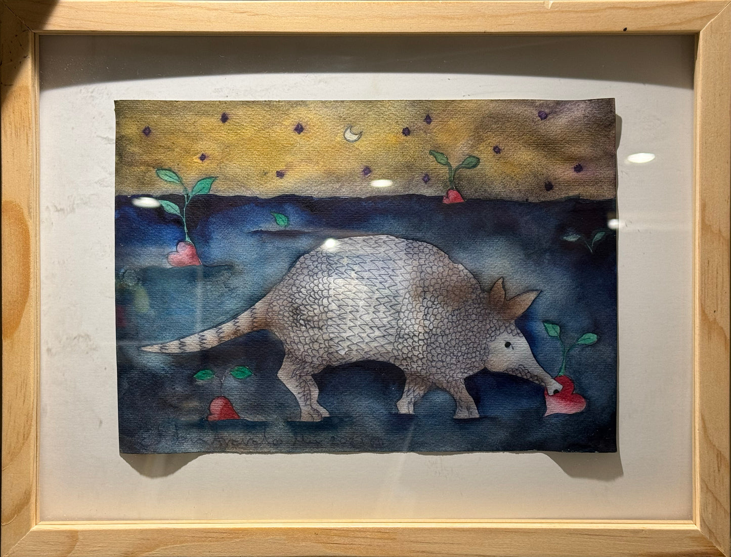 Esteban Arévalo - Armadillo / Acuarela sobre papel - 17 x 24 cm