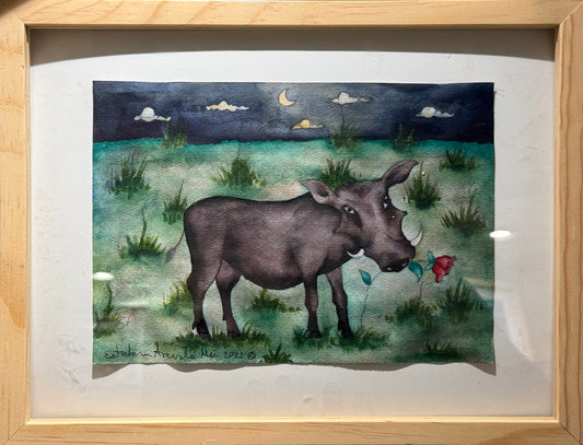 Esteban Arévalo - Jabali / Acuarela sobre papel - 17 x 24 cm