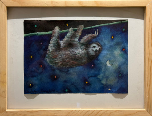 Esteban Arévalo - Oso perezozo / Acuarela sobre papel - 17 x 24 cm