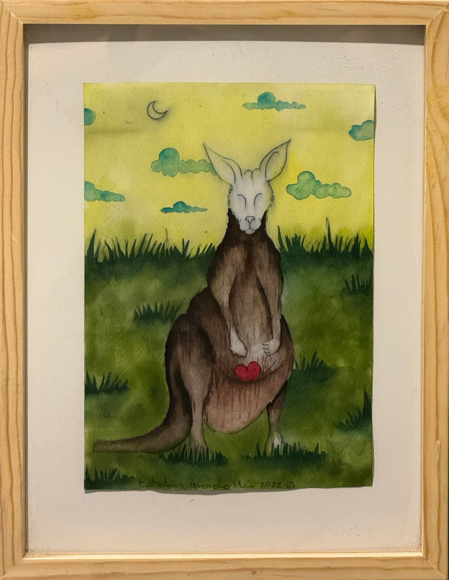 Esteban Arévalo - Kanguro / Acuarela sobre papel - 24 x 17 cm