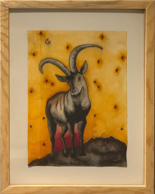 Esteban Arévalo - Cabra montes / Acuarela sobre papel - 24 x 17 cm