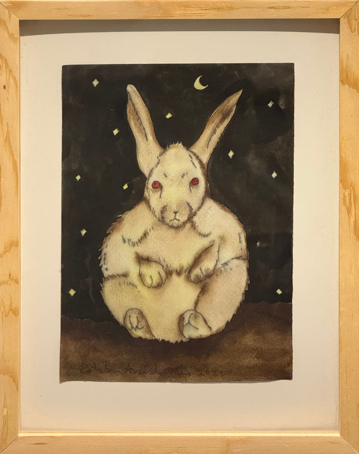 Esteban Arévalo - Conejo / Acuarela sobre papel - 24 x 17 cm