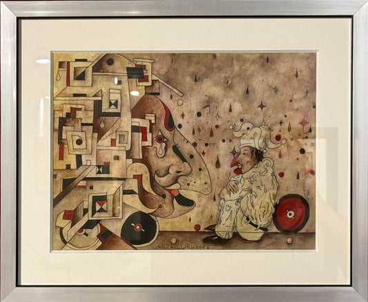 Esteban Arévalo - Dialogo nocturno / Acuarela sobre papel - 29 x 39 cm