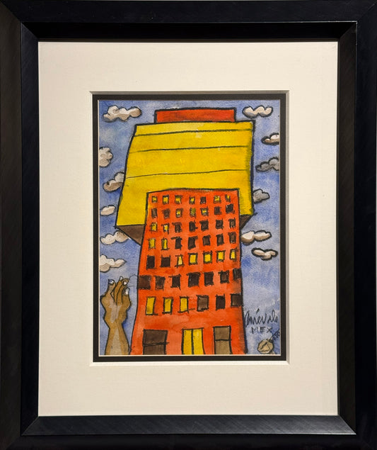 Javier Arévalo - Arquitectura del futuro / Acuarela sobre papel - 36 x 26 cm