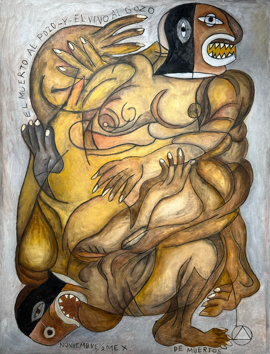 Javier Arévalo - El muerto al pozo y el vivo al gozo / Óleo sobre tela - 170 x 130 cm