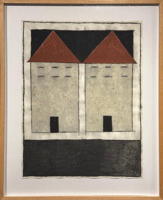 Javier Arévalo - Quien tiene ventana de vidrios, que no le tire piedra a sus vecinos. / Acuarela sobre papel - 50 x 64 cm