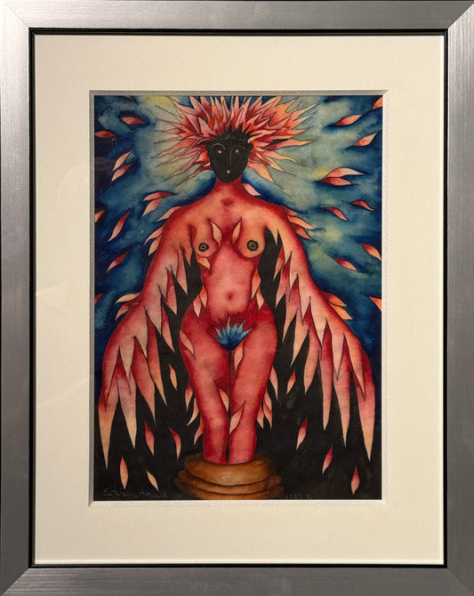 Esteban Arévalo - Mujer pájaro / Acuarela sobre papel - 33 x 23 cm