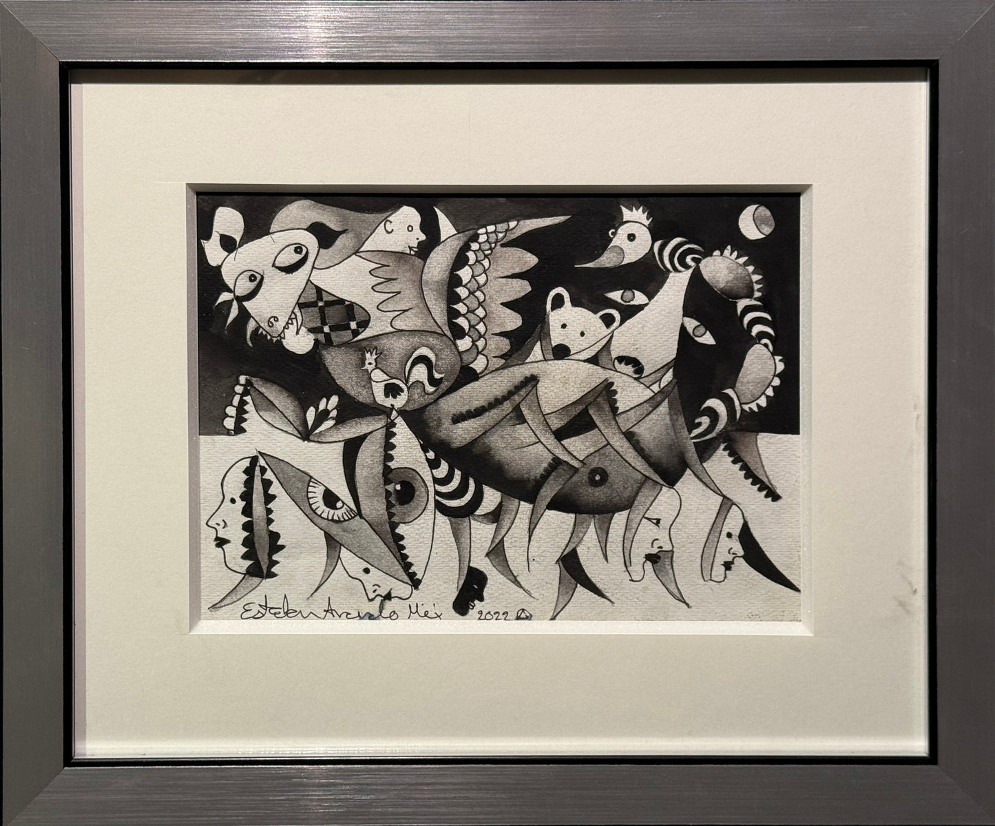 Esteban Arévalo - Mantis nocturna / Acuarela sobre papel - 17 x 23 cm