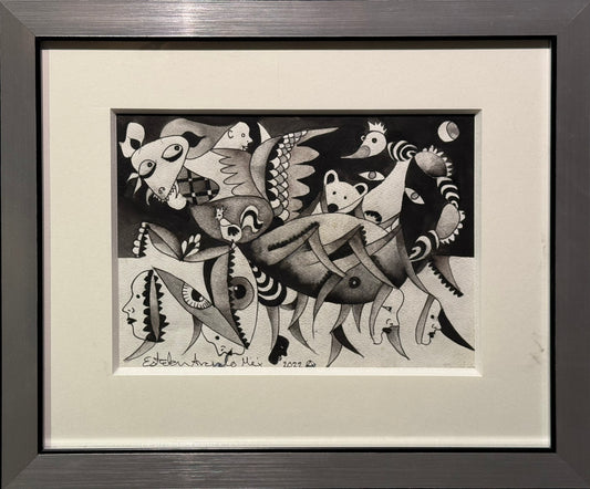 Esteban Arévalo - Mantis nocturna / Acuarela sobre papel - 17 x 23 cm