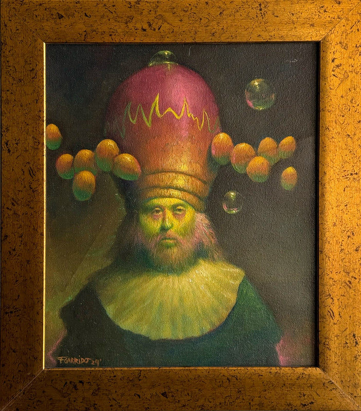 Fernando Garrido – Teoría de la Gravedad / Óleo sobre tela – 29 x 35 cm – 1/1