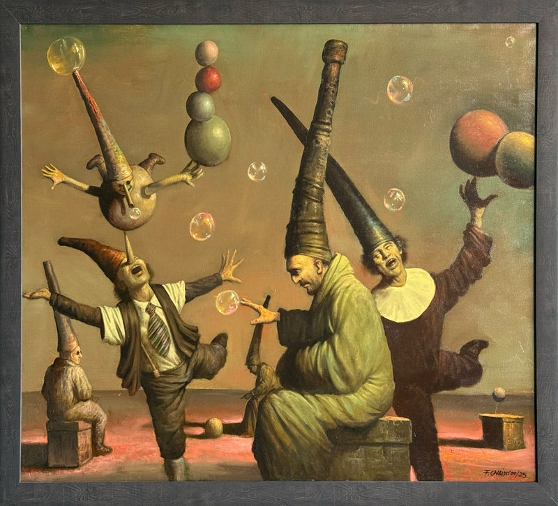 Fernando Garrido – Círqueros  y Magos / Óleo sobre tela – 100 x 80 cm – 1/1