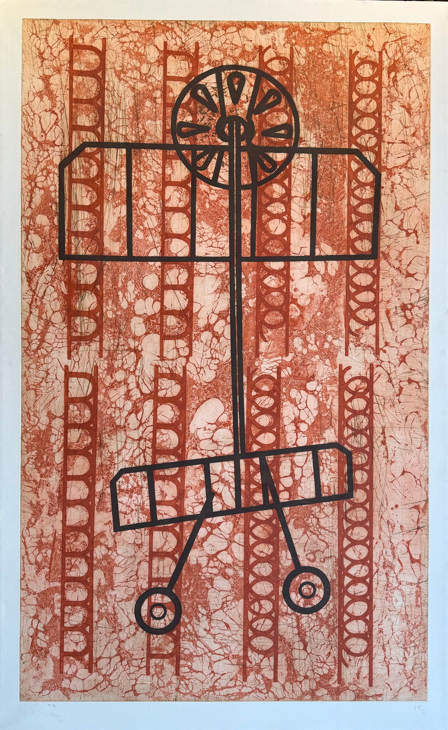 Manuel Castro Leñero - Fuera de radar I / Grabado en metal - 160 x 100 cm