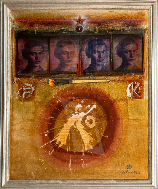 Rafael Calzada - las 4 fridas / Mixta sobre madera - 120 x 100 cm