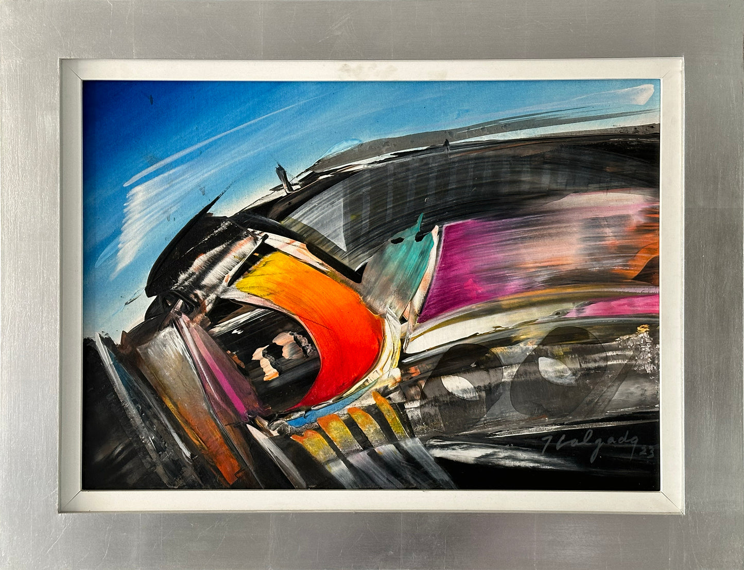 LOTE 047 / Rafael Calzada - Evento vespertino / Acrílico sobre tela - 50 x 70 cm