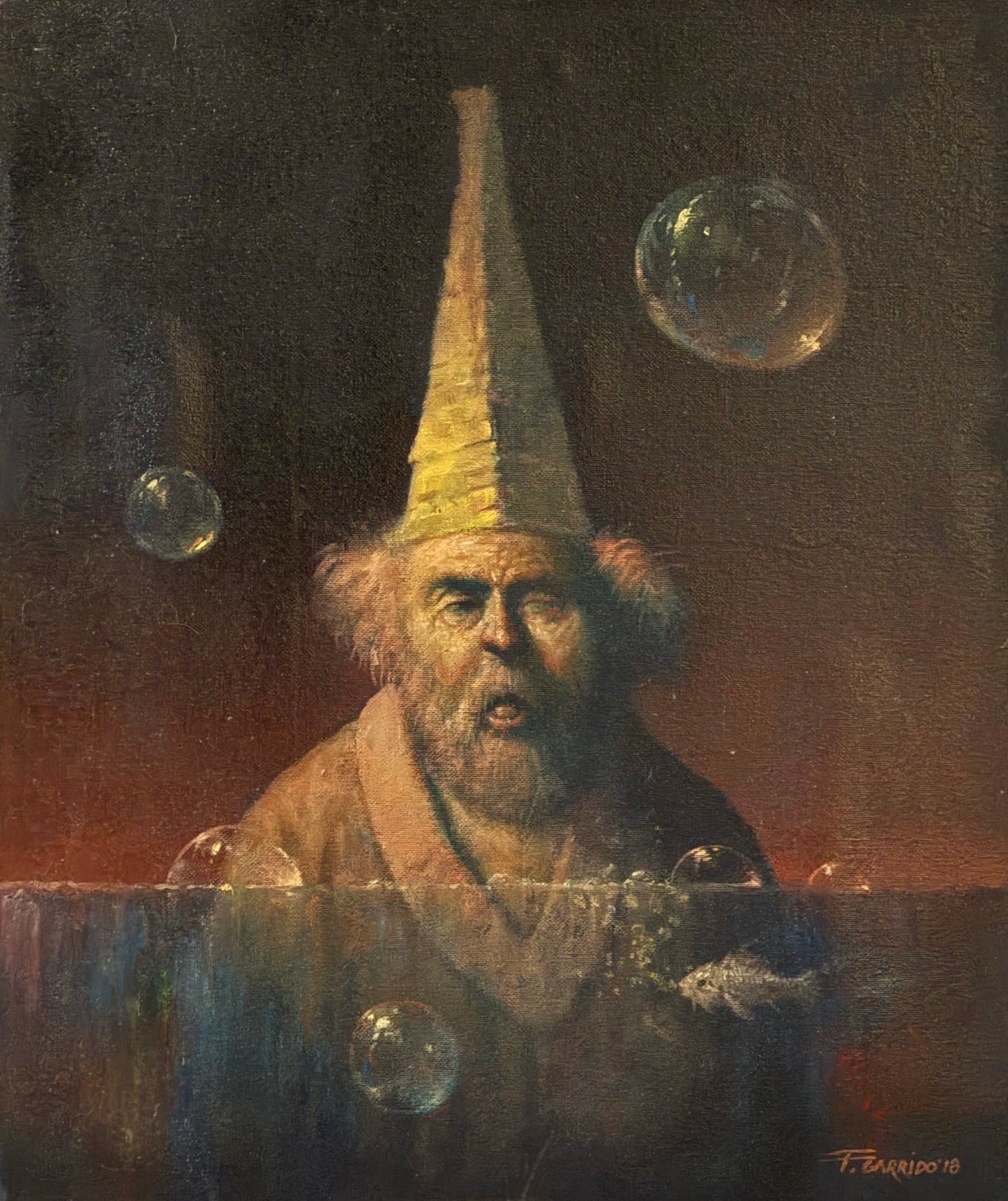 Fernando Garrido - El Buzo / Óleo sobre tela - 39 x 32 cm