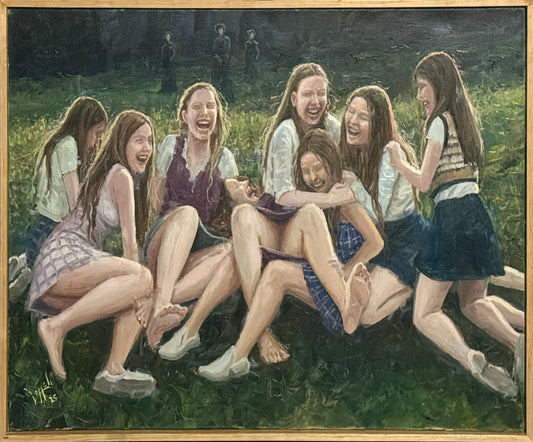 Hiran Lomeli - Aprendices de sabiduria / Óleo sobre tela - 50 x 70 cm