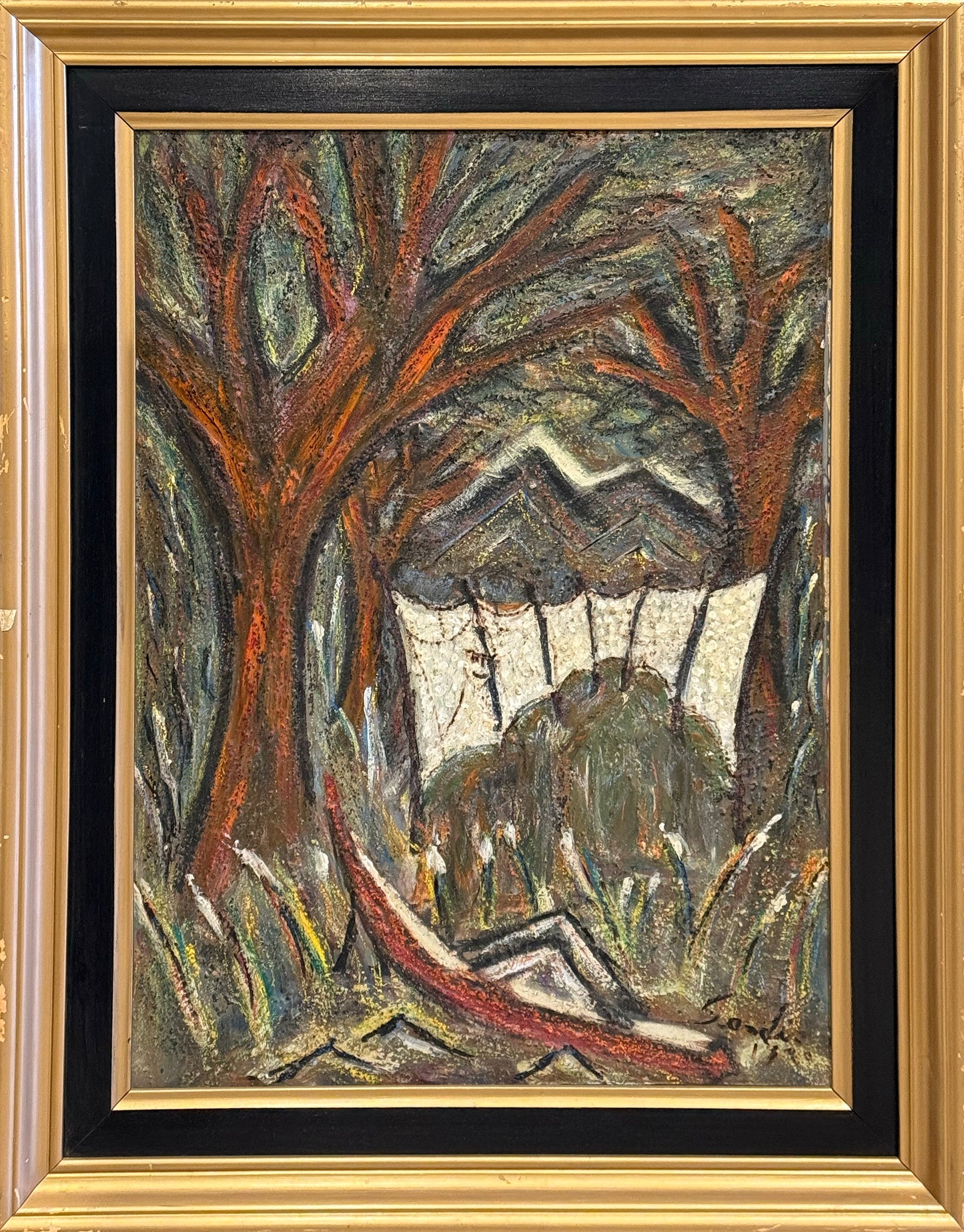 Gustavo Sendis - Barca / Mixta sobre tela - 68 x 70 cm