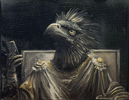 Aram Cortés - Selfie en la corte / Óleo sobre tela - 20 x 25 cm