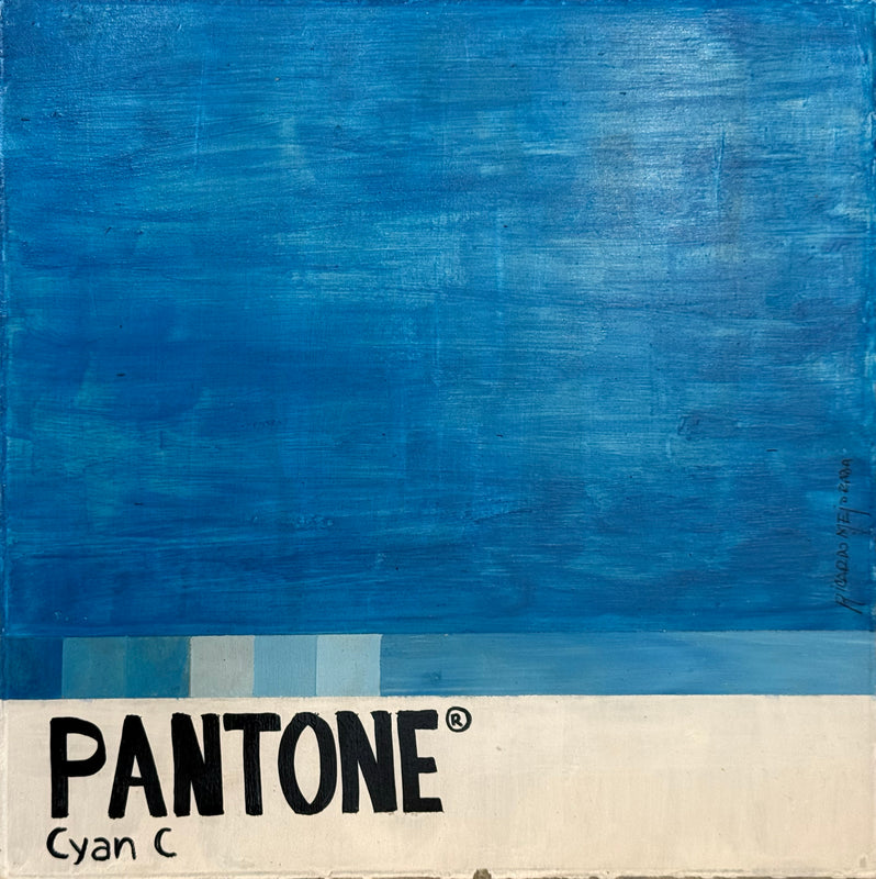 Ricardo Mejorada – Cyan C / Acrílico sobre mosaico vintage histórico – 26 x 26 cm – 1/1
