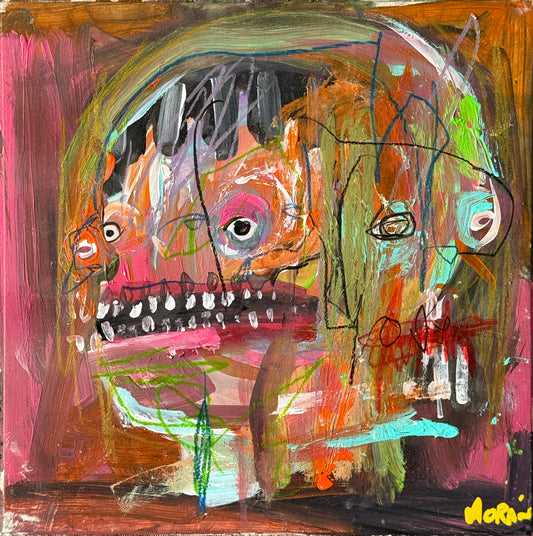 Moran - Paco / Acrílico sobre mosaico vintage historico - 26 x 26 cm