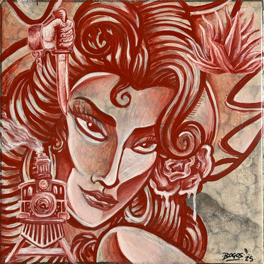 LOTE 134 / Bogo  - Mosaico Vintage histórico 1 / Mixta sobre mosaico vintage histórico - 26 x 26 cm
