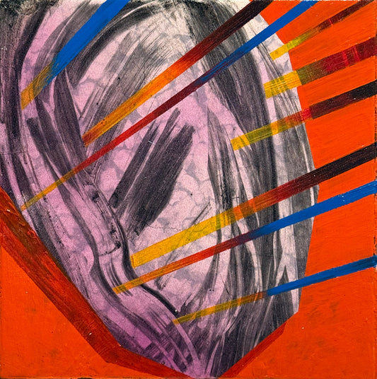 LOTE 007 / Carlos SB - Semilla III / Mixta sobre mosaico vintage histórico - 26 x 26 cm