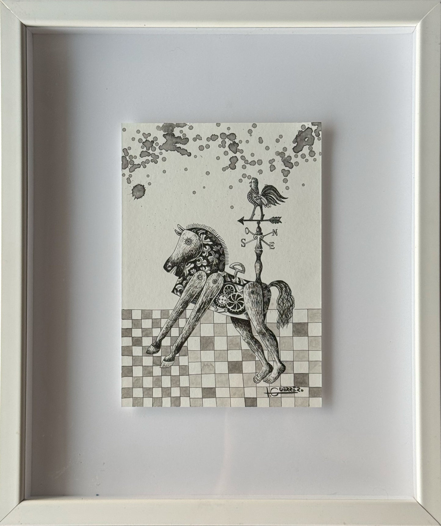 Ignacio Guerrero – Caballito mecánico / Tinta sobre papel – 15 x 21 cm – 1/1