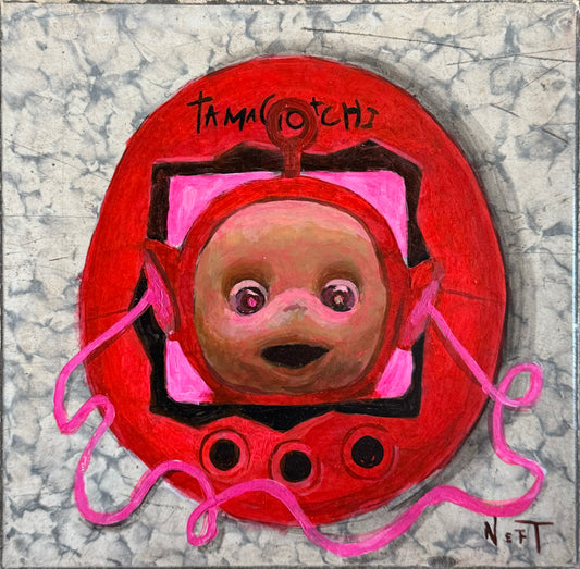 LOTE 065 / Nicolás Topete - Amuleto 2 / Acrílico y óleo sobre mosaico vintage histórico - 26 x 26 cm
