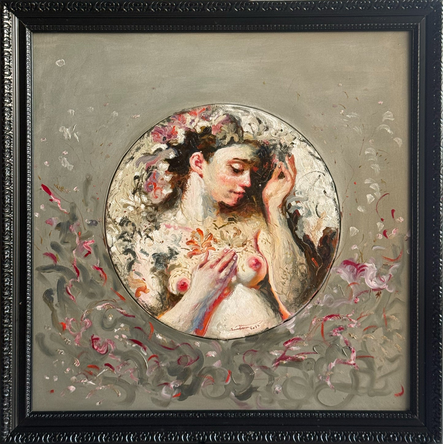 Salvador Santana – Pensamiento mágico / Óleo  sobre tela – 54 x 54 cm – 1/1