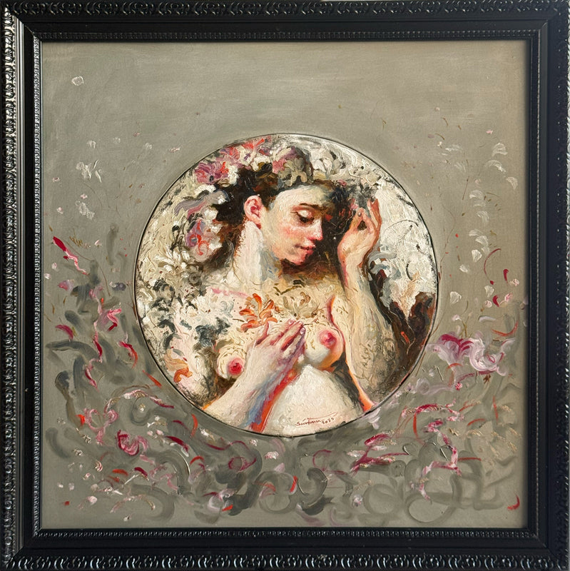 Salvador Santana – Pensamiento mágico / Óleo  sobre tela – 54 x 54 cm – 1/1