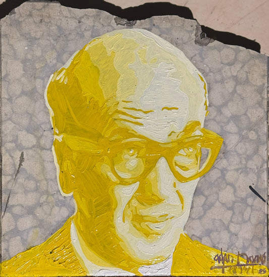 LOTE 028 / Adan Navarro Tenoch -  Maestro Barragán 3 / Óleo sobre mosaico vintage histórico - 26 x 26 cm