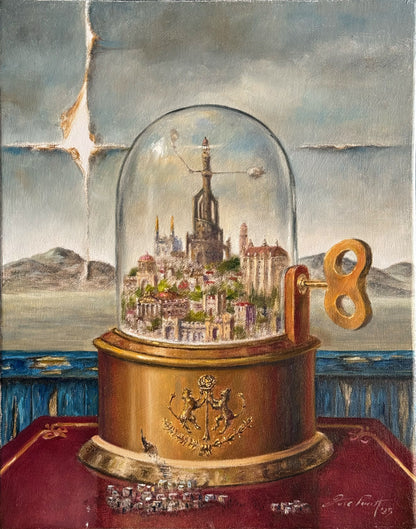José Parra – Ciudad del domo / Óleo sobre tela – 28 x 35 cm – 1/1