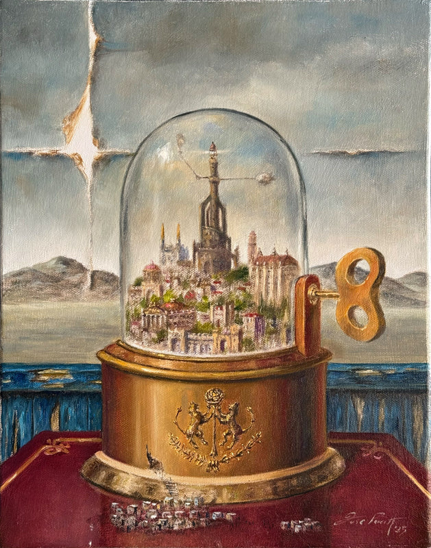 José Parra – Ciudad del domo / Óleo sobre tela – 28 x 35 cm – 1/1